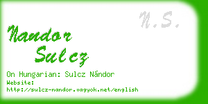 nandor sulcz business card