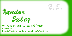 nandor sulcz business card